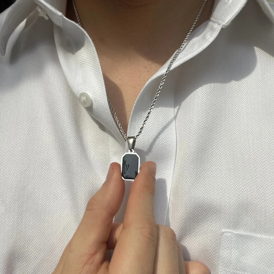 Black Stone Silver Pendant